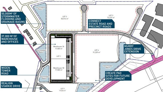 Bankstown Airport's South West Precinct site is proposed to be divided into five allotments for future development.