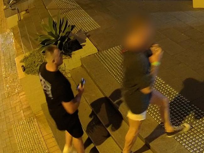 Police have released CCTV of a man they wish to speak to (left) in relation to an alleged kidnapping at Terrigal on February 12, 2022. Picture: supplied