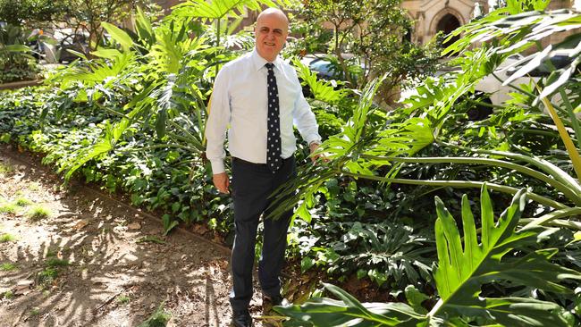 Mayoral candidate Sam Danieli with the ivy at Lang Park on Lang Street in Sydney CBD. Picture Rohan Kelly