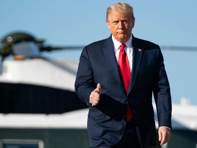 US President Donald Trump en route to Iowa for a Make America Great Again rally. Picture: AFP