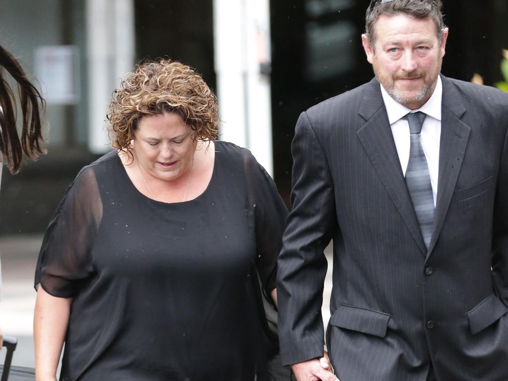 Rosemary Rogers leaves the Downing Centre with her husband. Picture: NCA NewsWire / Christian Gilles