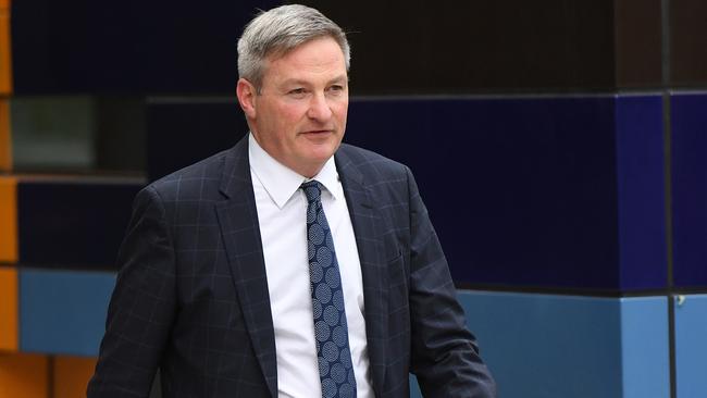 Westpac’s commercial banking general manager Alastair Welsh leaving the banking royal commission today. Picture: AAP Image/Julian Smith