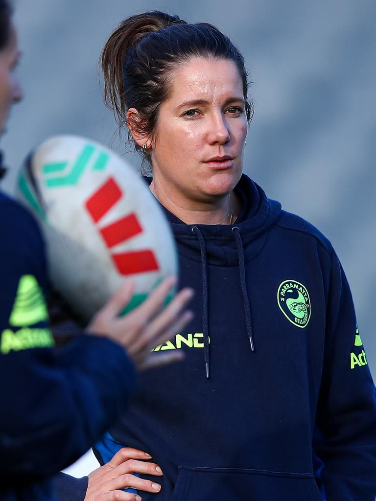 Kate Mullaly is one of the rising names in women’s rugby league coaching. Picture: NRL Imagery