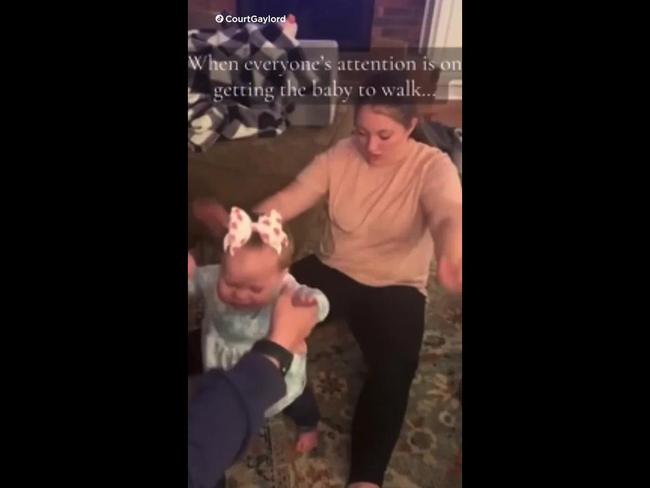 First steps vs. toddler shenanigans – A family video that left viewers horrified