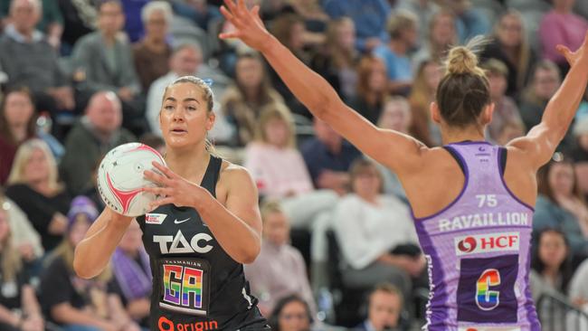 Garbin says her Commonwealth Games ambitions are on hold as she focuses on the Magpies’ quest to play finals. Picture: Simon Sturzaker/Getty Images