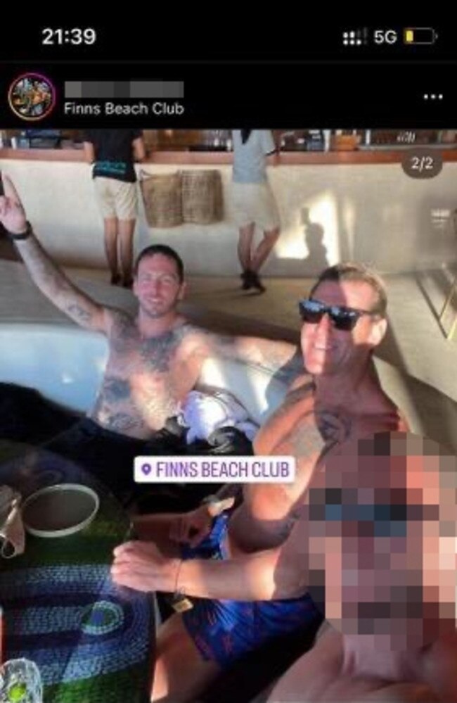 The Instagram post featuring Zach Rolfe and Ben Roberts-Smith at a Bali beach club.