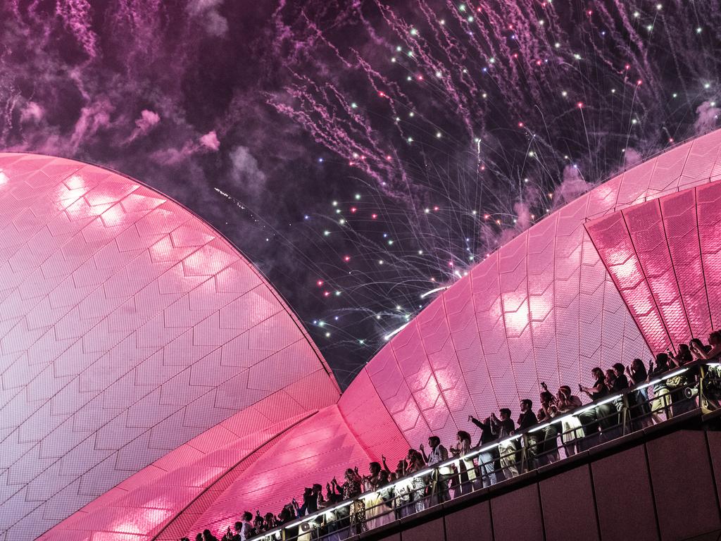 The 12am fireworks over the Sydney Opera House