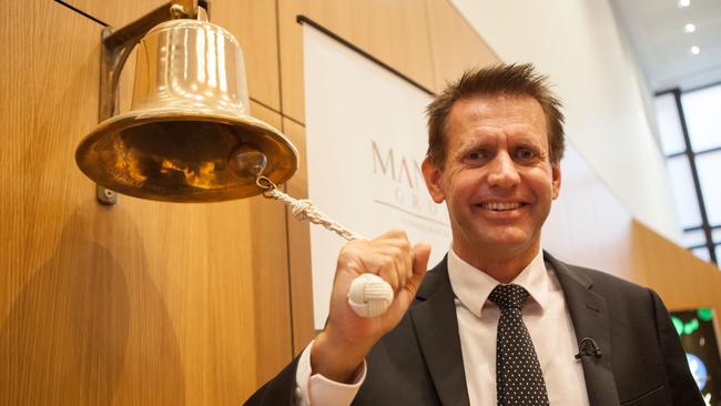 Mantra chief executive officer Bob East rings the bell to mark Mantra Group's listing on the Australian Stock Exchange in 2014.