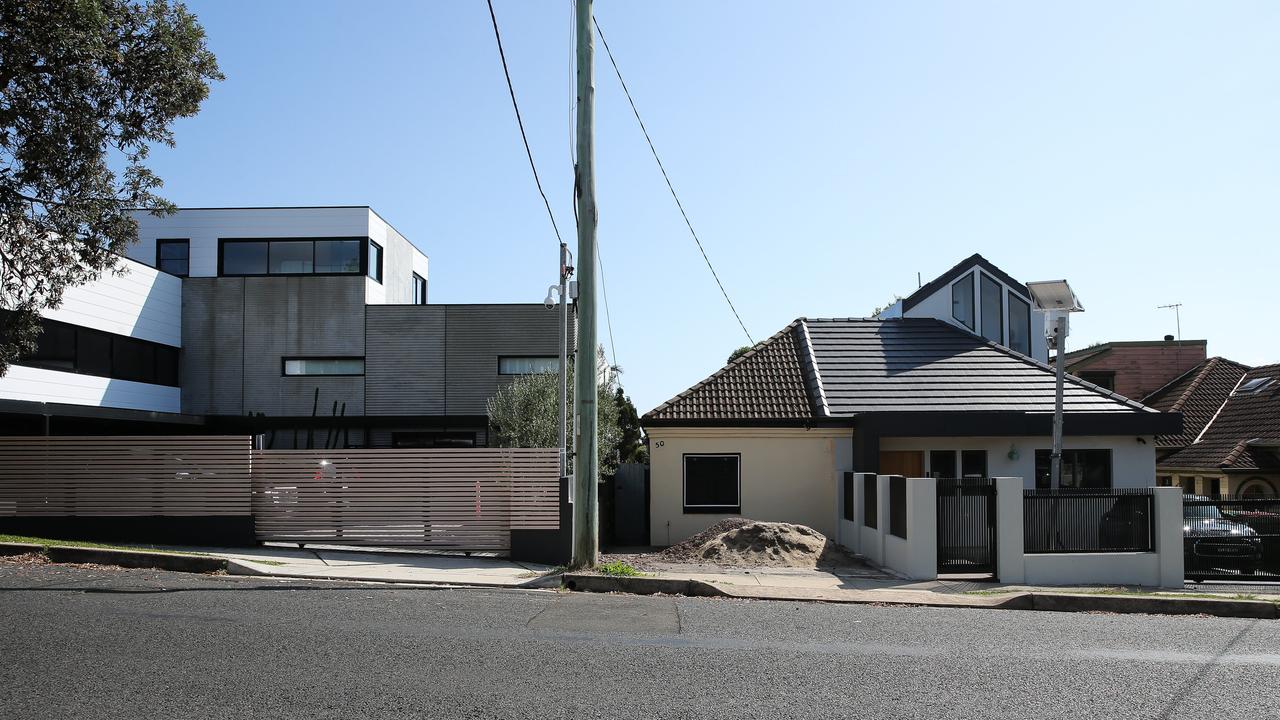 Mr Sebastian’s home in Maroubra (left) and his neighbour Mr Hanslow’s home (right). Picture: NCA NewsWire/ Gaye Gerard