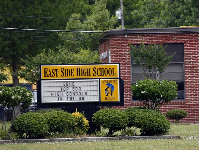 The front of East Side High School in Cleveland, Mississippi, which could now possibly undergo a name and mission change.