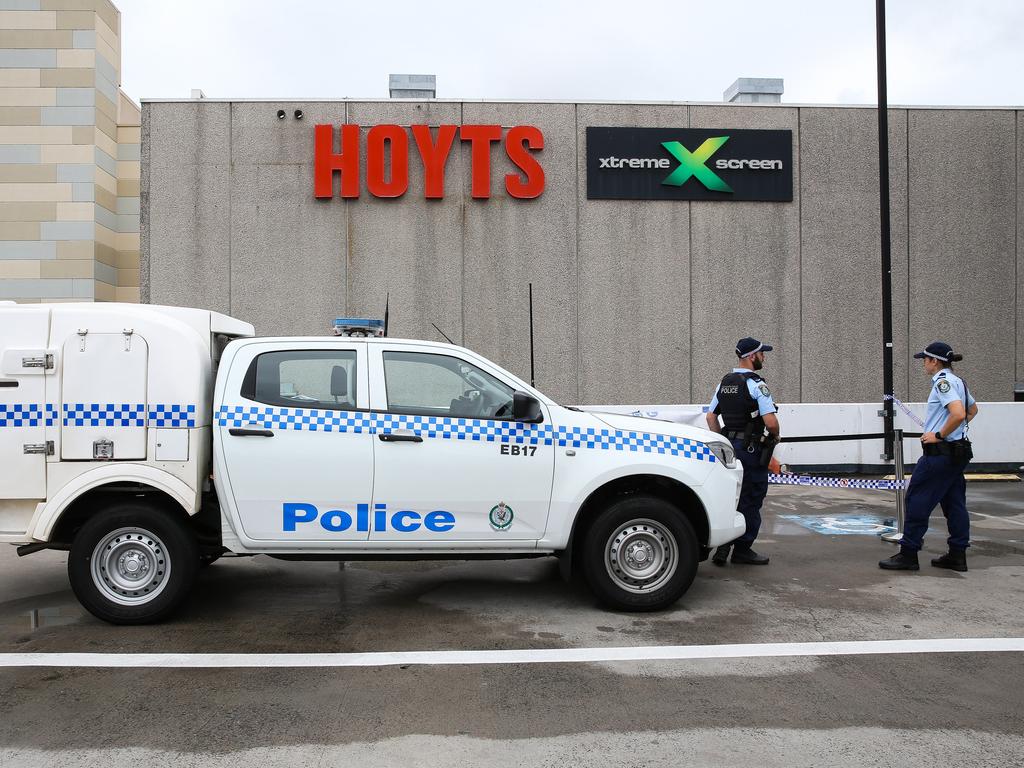 Police at the carpark in Eastgardens Westfield shopping centre after a spate of anti-Semitic graffiti in Sydney’s east. Picture: NewsWire/ Gaye Gerard