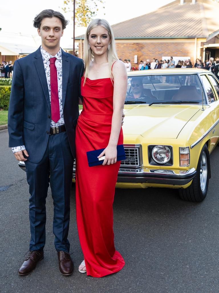 Graduate Michael Weier with partner Mia Allsop at Concordia Lutheran College valedictory dinner red carpet arrivals at Redlands campus, Friday, September 16, 2022. Picture: Kevin Farmer