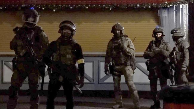 A video grab showing special forces in action at the Christmas market in Magdeburg. Picture: Thomas Schulz / Getty