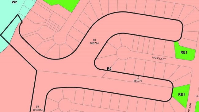 Document maps submitted by Clarence Valley Council showing the proposed areas around Westringia Place and Witonga Drive, Yamba, for reclassification from Community Land to Operational Land.