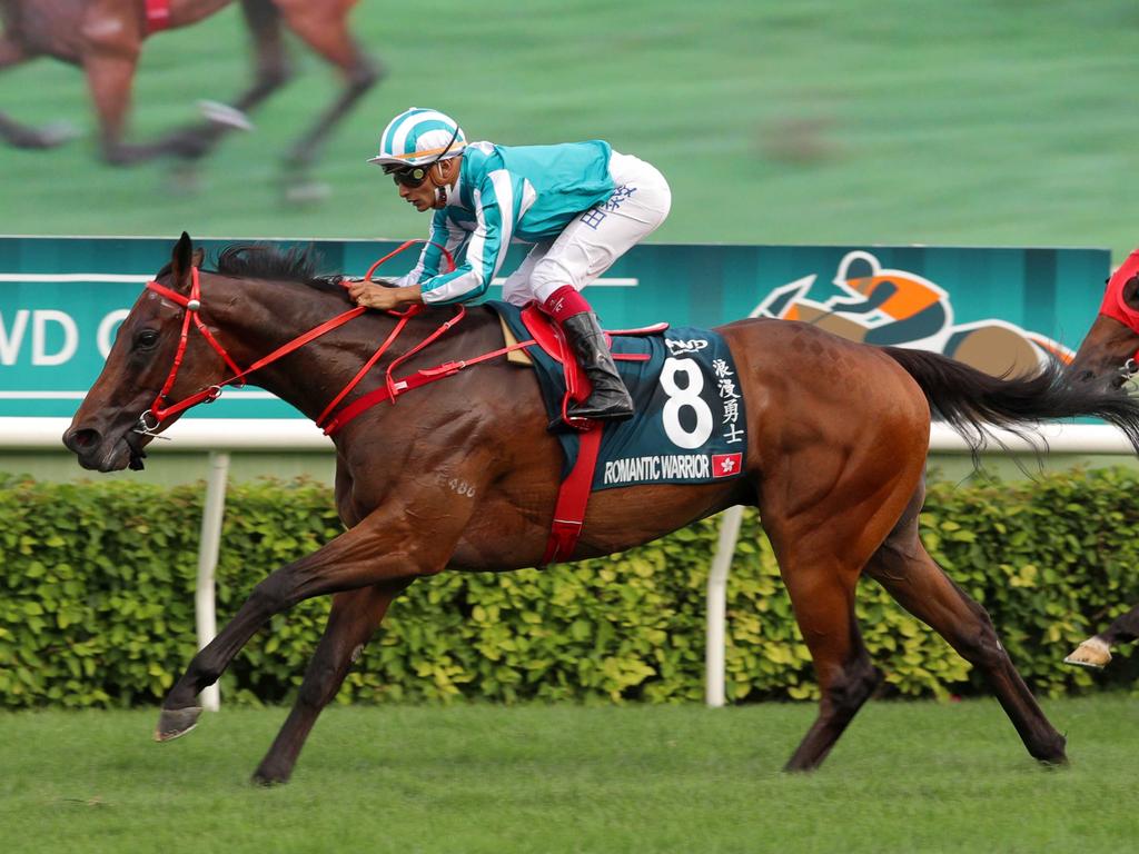 Romantic Warrior wins the 2022 FWD QEII Cup. Picture: HKJC