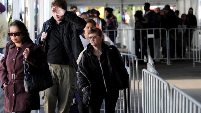 Passengers were greeted with more train pain this morning. Picture: Andrew Henshaw