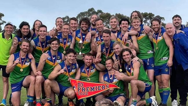 Golden Grove celebrates its 2022 premiership. Picture: Golden Grove Football Club