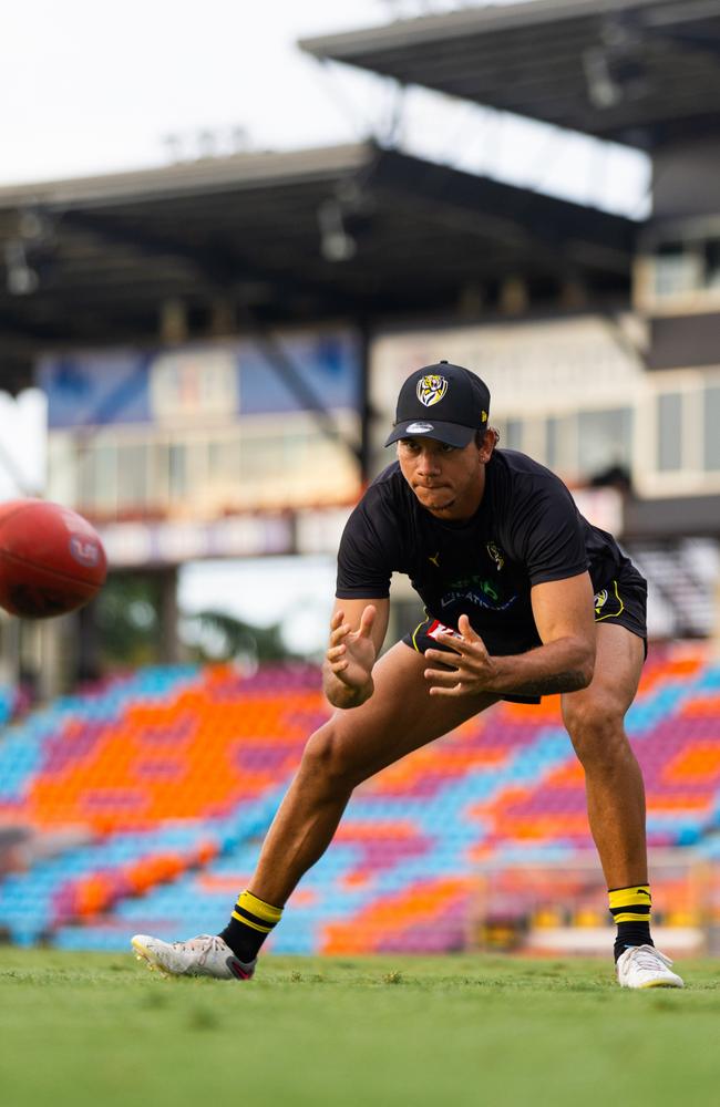 Daniel Rioli training at TIO Stadium. Picture: Richmond FC Media.