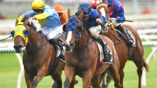Robbie Fradd produced a great ride on Plitvice at Eagle Farm. Picture: AAP