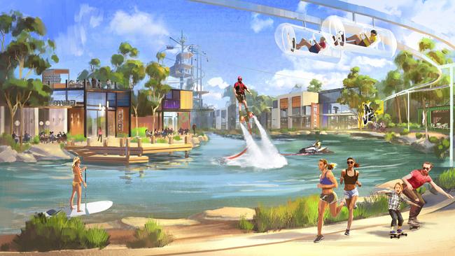 An artist’s impression of Sanad Capital's $400 million “active sports theme park” off Steve Irwin Way on the Sunshine Coast