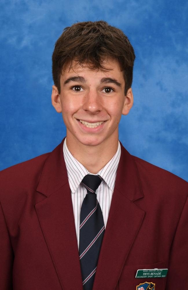 Noosa Christian College sport captain Thys Benade