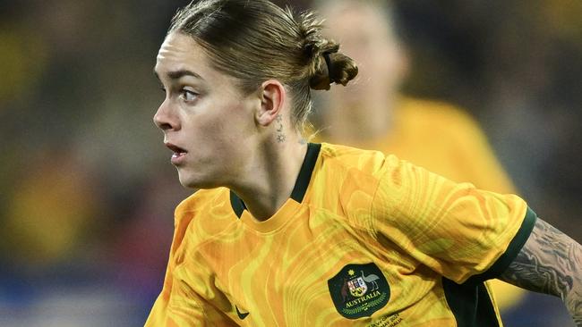 ADELAIDE, AUSTRALIA - MAY 31: Sharn Freier of Australia  during the international friendly match between Australia Matildas and China PR at Adelaide Oval on May 31, 2024 in Adelaide, Australia. (Photo by Mark Brake/Getty Images)