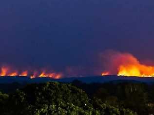 Fires west of Casino along the range, as seen from Hotham St, Casino. Picture: Dee Hartin Photography