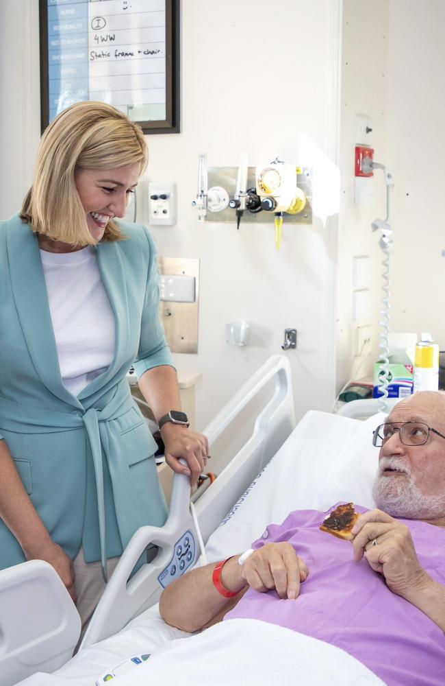 Shannon Fentiman at the Princess Alexandra Hospital’s Spinal Injuries Unit on Friday. Picture: Twitter/Supplied