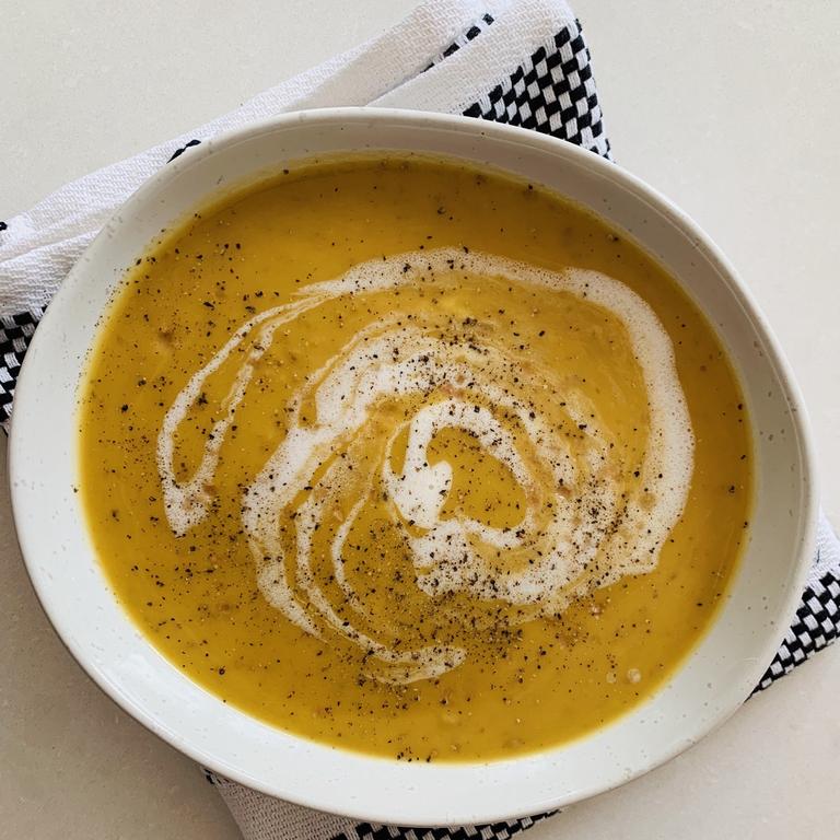 Reece Hignell's Tray Bake Pumpkin Soup. Picture: Supplied