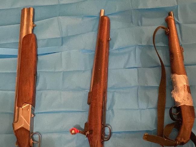 Three firearms recovered following investigation into Rossmore armed robbery. Picture: NSW Police