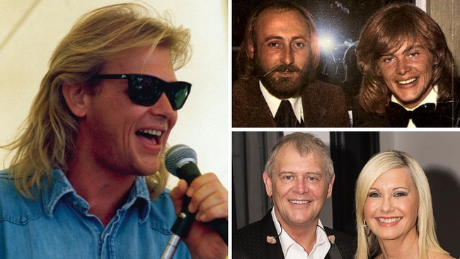 Clockwise from left: John Farnham; with producer Darryl Sambell; with Olivia Newton-John in 2015.