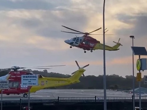 The Westpac Helicopter Rescue Service confirmed via a Facebook video that the driver – a woman in her 30s – was flown to hospital alongside the injured teenage cyclist. Picture: Facebook/ Westpac Rescue Helicopter Service – Official Site