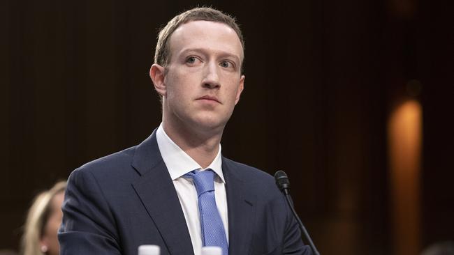 Mark Zuckerberg, Co-Founder and CEO of Facebook, testifies before a joint meeting of the United States Senate Committee over Facebook’s practices. Picture: Mega Agency.