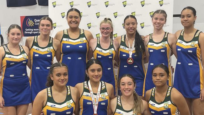 The St Peter Claver College netball team. Armani Apelu is in the second row, third from the left.