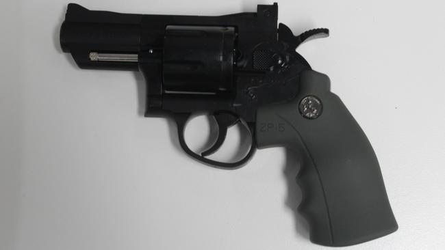 Strike Force Prendergast police officers investigating drug supply on the northern beaches, allegedly found this replica handgun at a Newport home. Picture: NSW Police