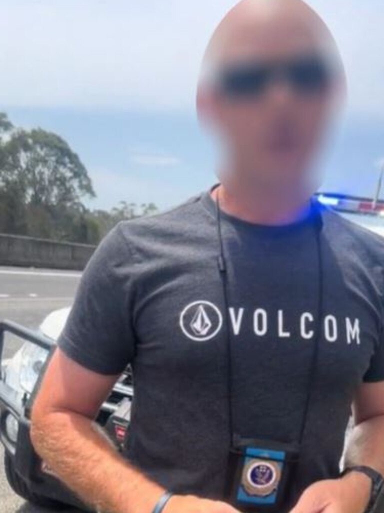 The police officer questioned how James caught up with him on the highway. Picture: TikTok