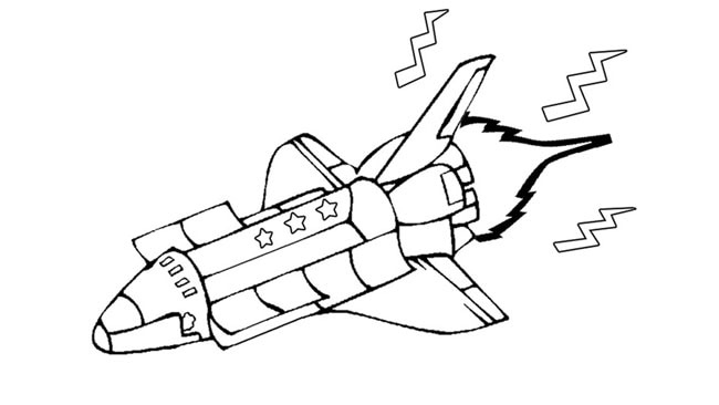 Colouring page: Space shuttle | Herald Sun