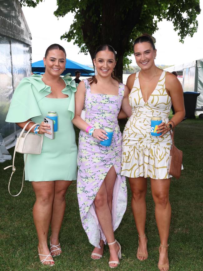 Gemma ONeil, Nellie Palmer and Leah Purtell attend the Ballarat Cup. Picture: Brendan Beckett