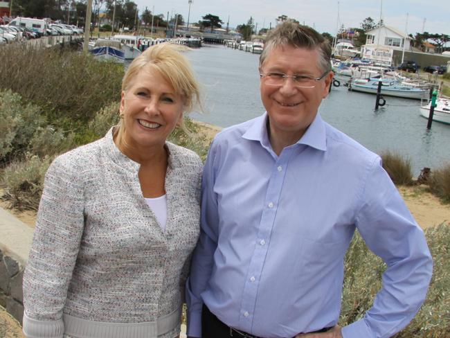 Mordialloc state Liberal MP Lorraine Wreford with Premier Denis Napthine in Mordialloc.