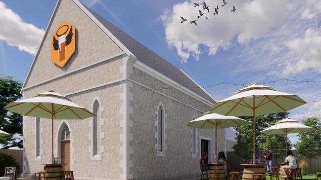 An artist’s impression of Little Blessing Brewery planned for the Laura Baptist Community Church.