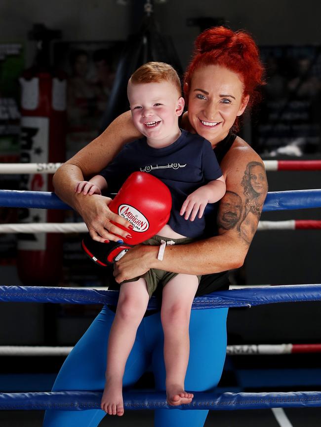 McClelland with her 2-year-old son. Picture: Sue Graham