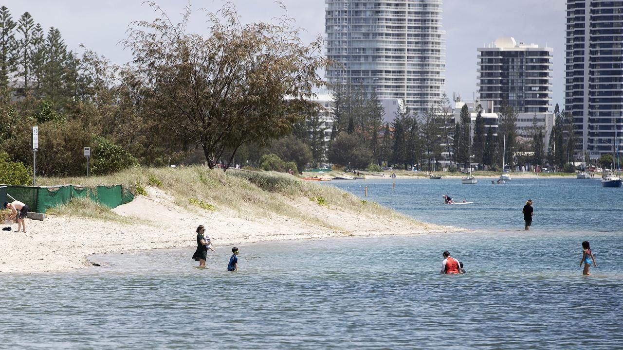 The area where a young boy died on the Gold Coast this morning. Picture: Nigel Hallett