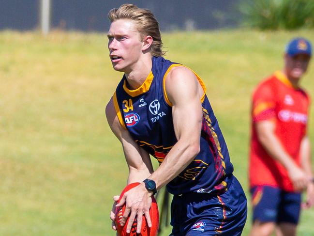 Sid Draper during the Crows' pre-season training session at West Lakes on December 2.  Picture: Adelaide FC/Zac Standish