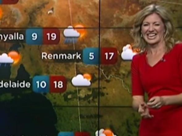 ABC weather presenter gets the giggles. Picture: ABC