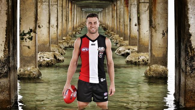 Former St Kilda star Sam Fisher has revealed his spiral into drug addiction was fuelled by feelings of rejection after his AFL career ended. Picture: Michael Klein.