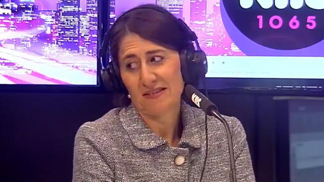 Gladys Berejiklian during an appearance on the Kyle &amp; Jackie O show in June 2021. Picture: Twitter.