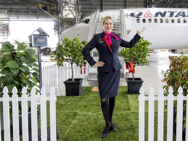 Qantas is so committed to its new partnership with Airbnb it's even changing the logo on some of its aircraft. Picture: James Horan