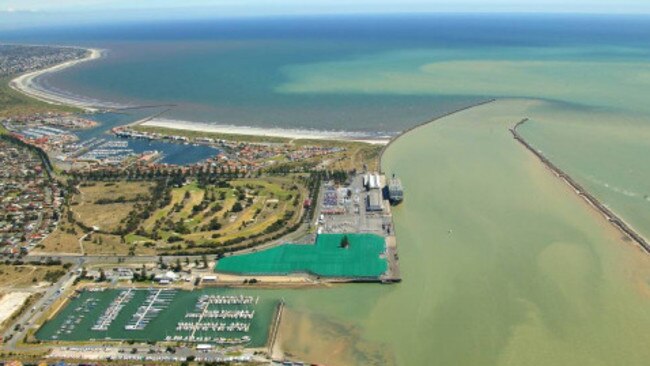 The dredge plume in Gulf St Vincent after Flinders Ports’ last dredging operation in 2005. Picture: Friends of Gulf St Vincent