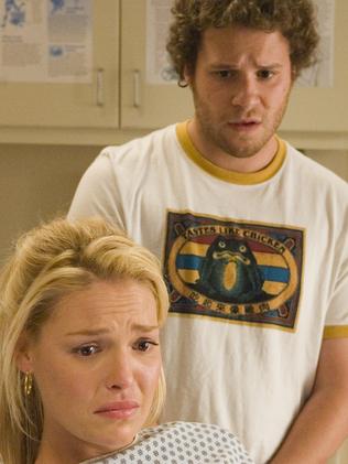 Sexist ... Katherine Heigl with Seth Rogen in scene from film Knocked Up. Picture: Supplied