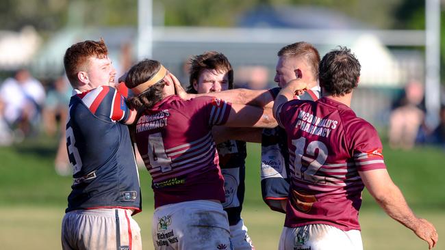 Tempers flared at stages between the teams. Picture: DC Sports Photography